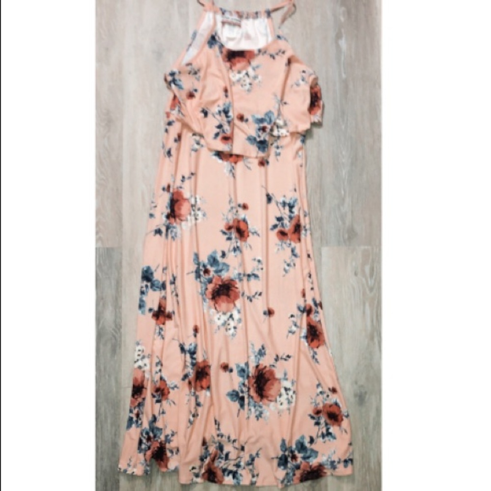 Peach Floral Dress
